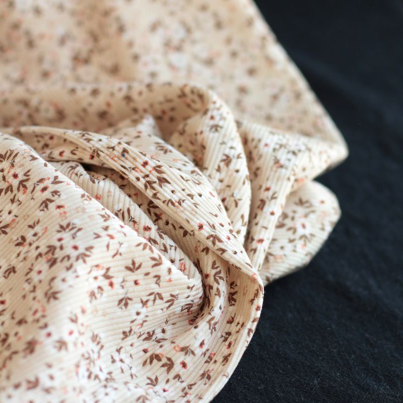 copy of Jersey coton côtes fines à motifs graou beige