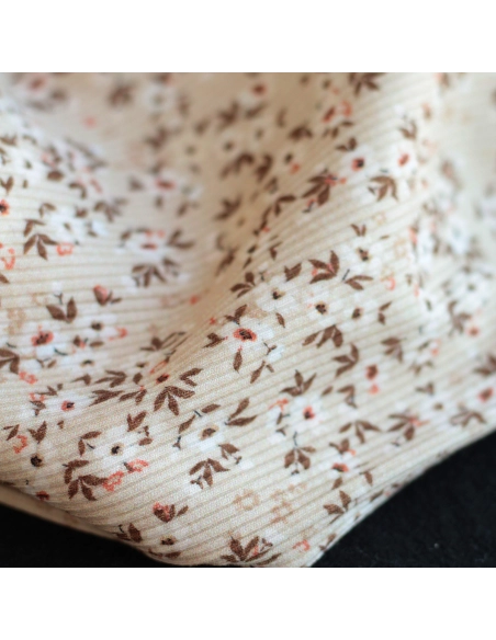 copy of Jersey coton côtes fines à motifs graou beige