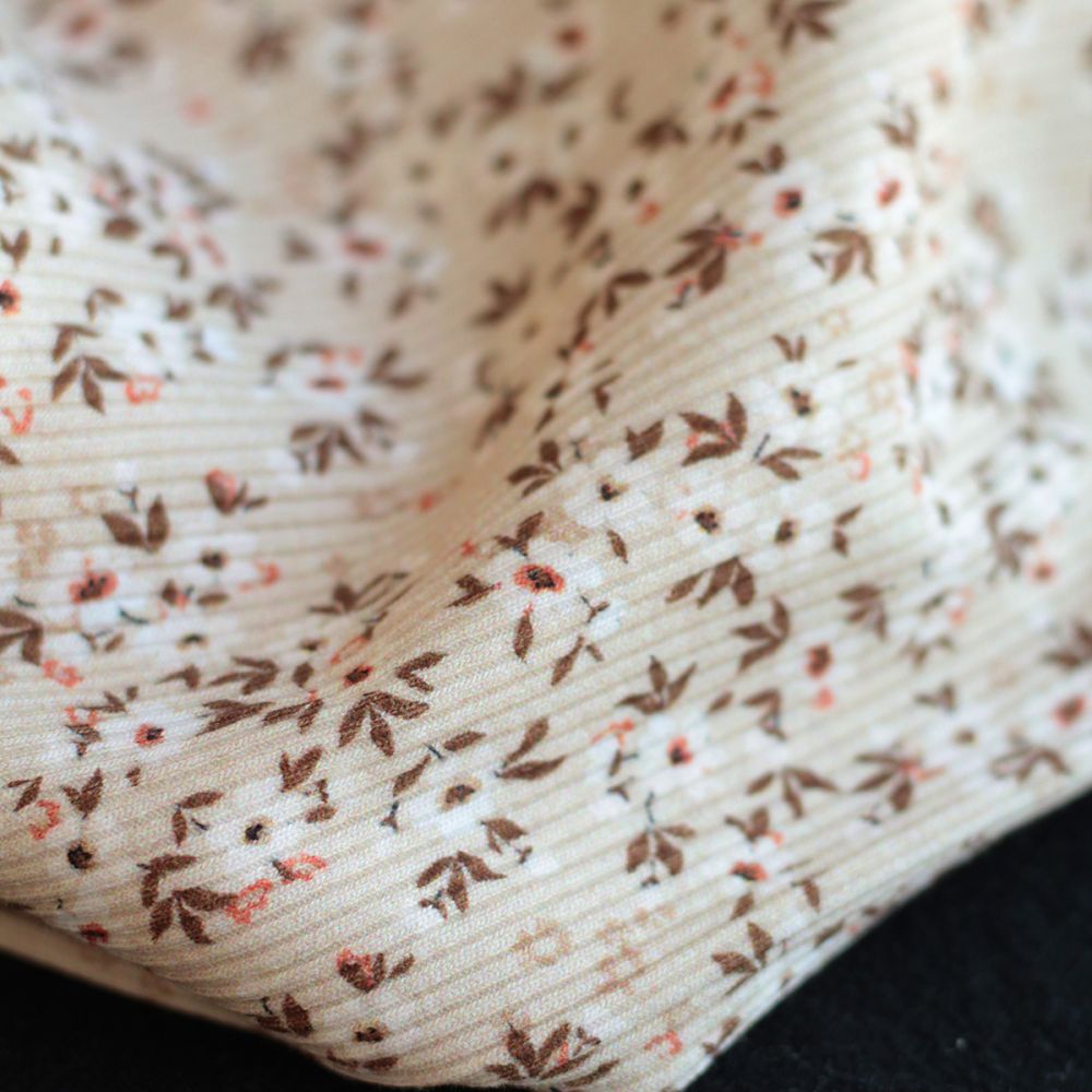 copy of Jersey coton côtes fines à motifs graou beige