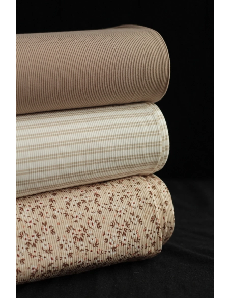 copy of Jersey coton côtes fines à motifs graou beige