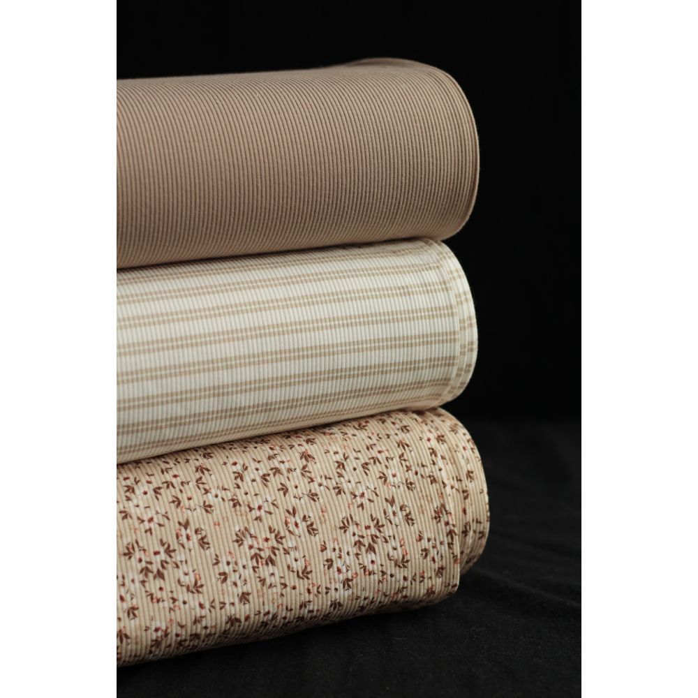 copy of Jersey coton côtes fines à motifs graou beige