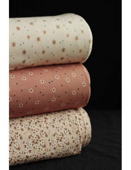 copy of Jersey coton côtes fines à motifs graou beige