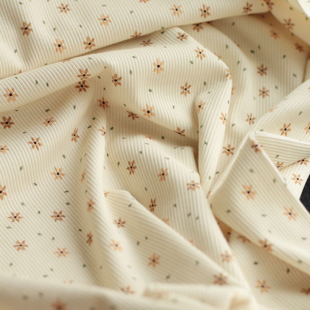 copy of Jersey coton côtes fines à motifs graou beige