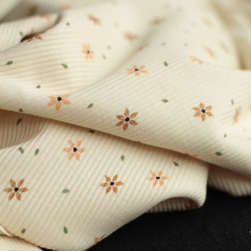 copy of Jersey coton côtes fines à motifs graou beige