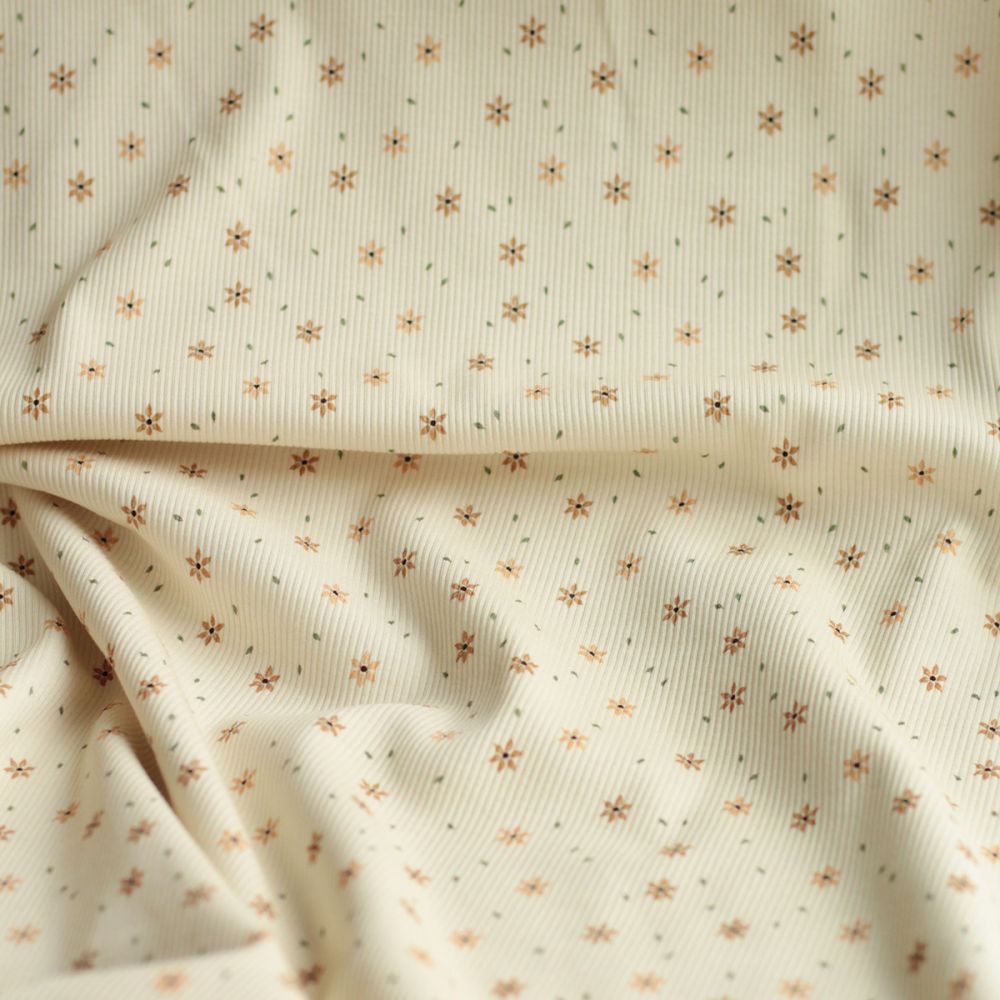 copy of Jersey coton côtes fines à motifs graou beige