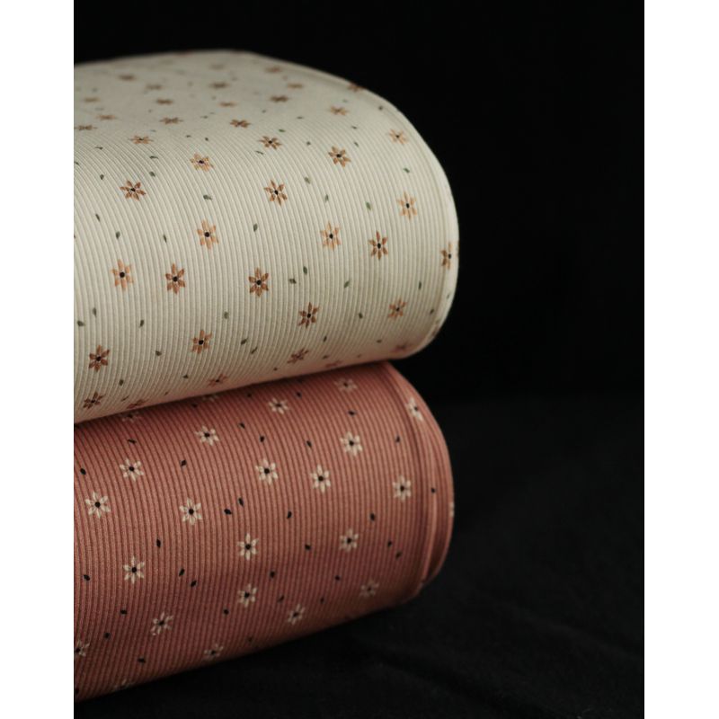 copy of Jersey coton côtes fines à motifs graou beige