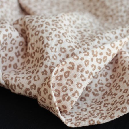 copy of Double gaze de coton imprimé Graou beige