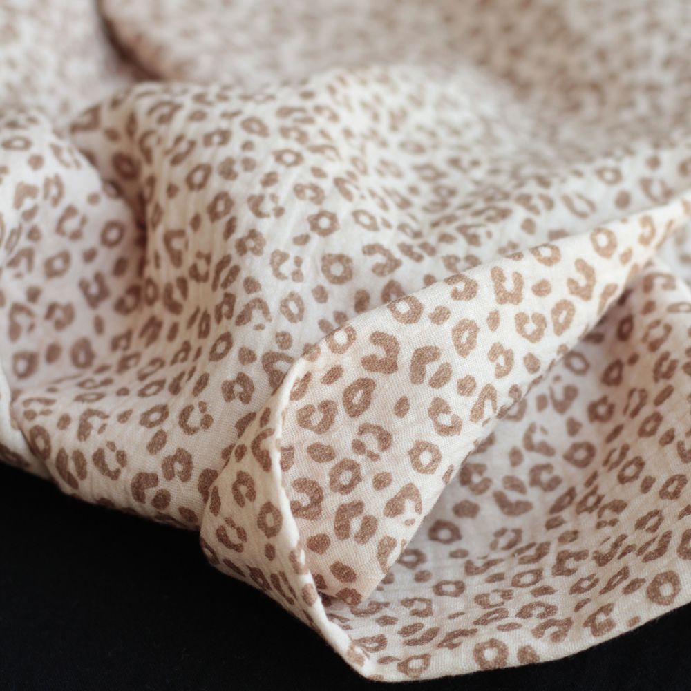 copy of Double gaze de coton imprimé Graou beige