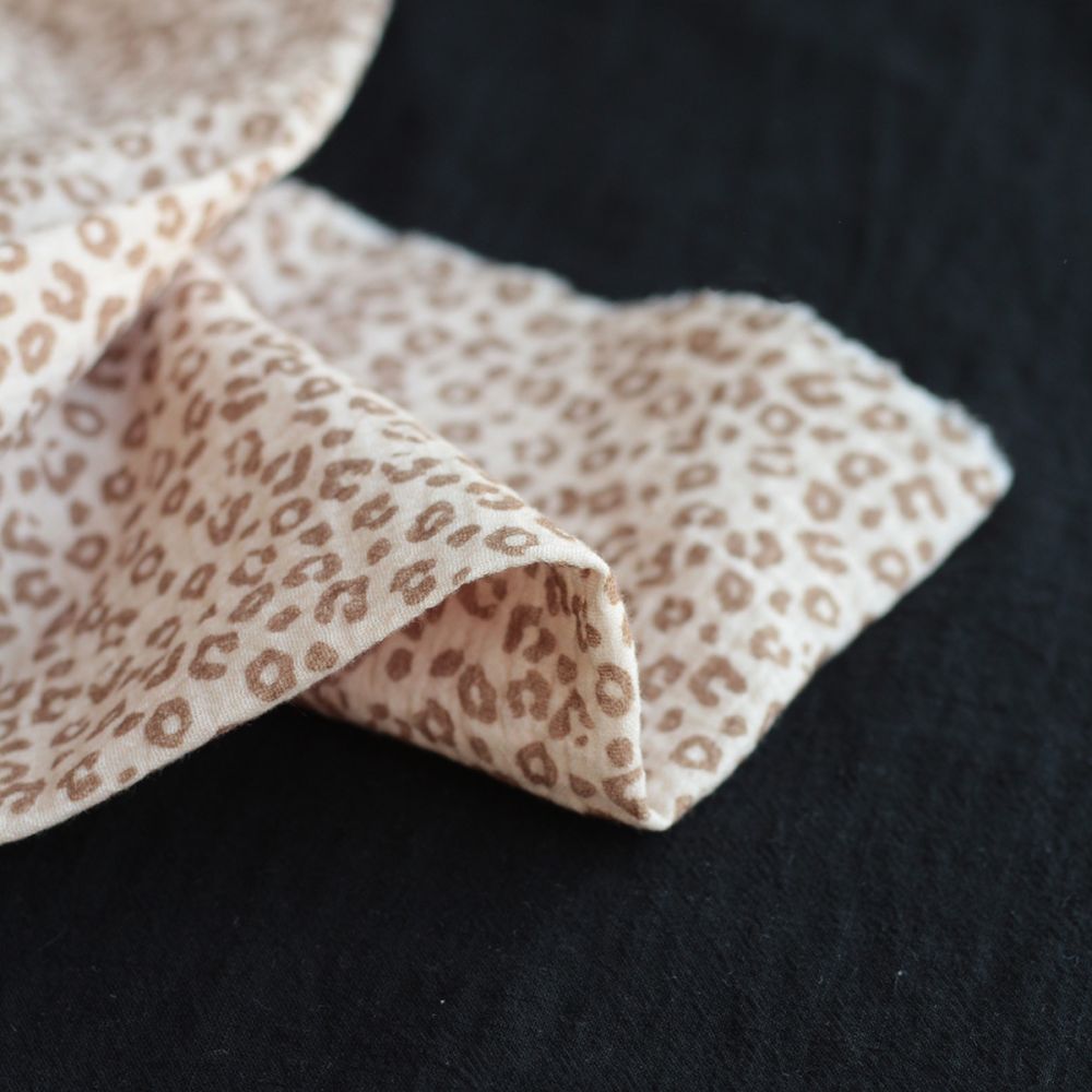 copy of Double gaze de coton imprimé Graou beige