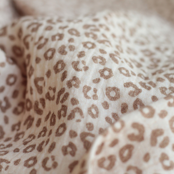 copy of Double gaze de coton imprimé Graou beige