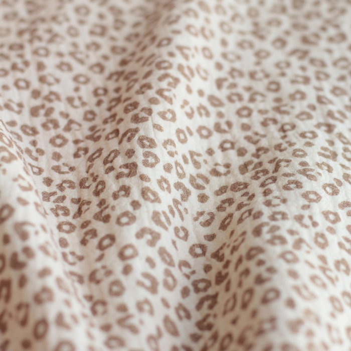 copy of Double gaze de coton imprimé Graou beige