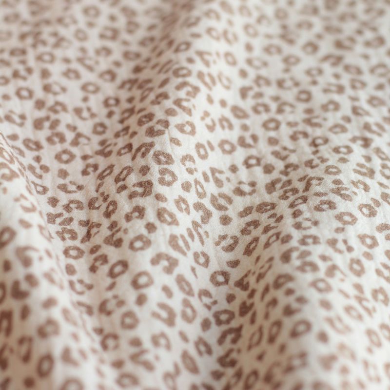 copy of Double gaze de coton imprimé Graou beige