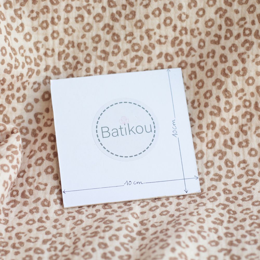 copy of Double gaze de coton imprimé Graou beige