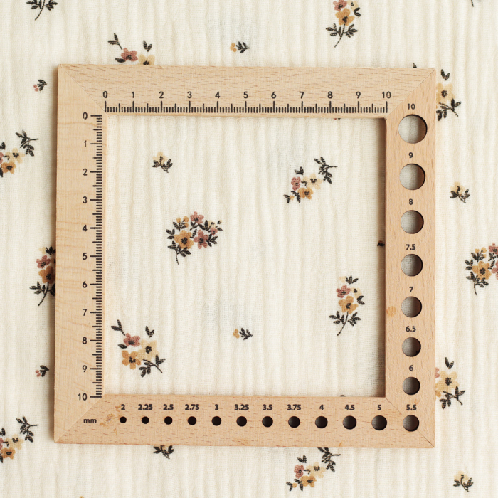 Laure - Double gaze de coton BIO écru motif exclusif cuir