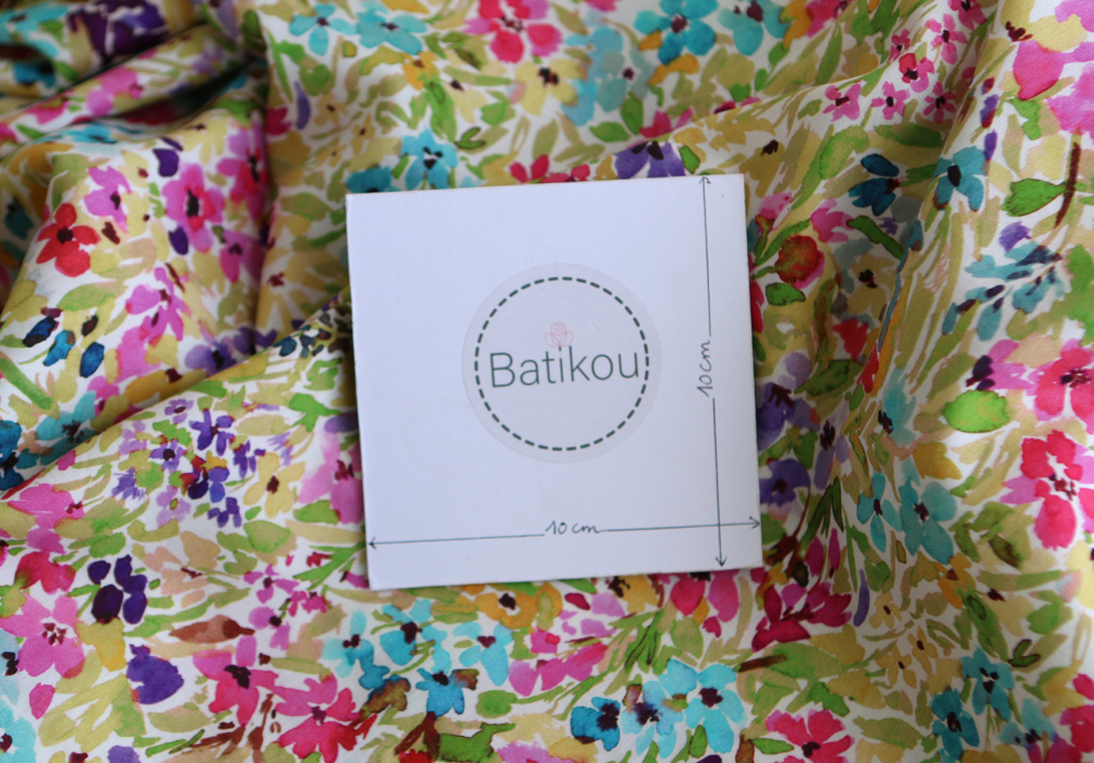 Monica - Coton satiné bio à imprimé fleuri aquarelle