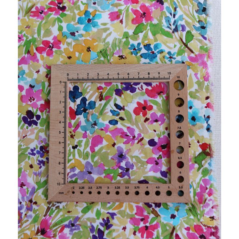 Monica - Coton satiné bio à imprimé fleuri aquarelle