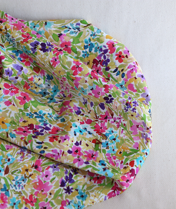 Monica - Coton satiné bio à imprimé fleuri aquarelle