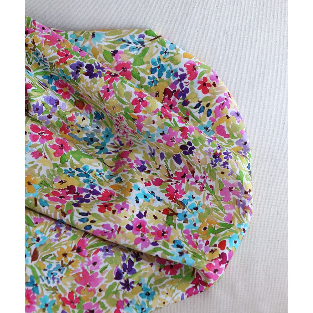 Monica - Coton satiné bio à imprimé fleuri aquarelle