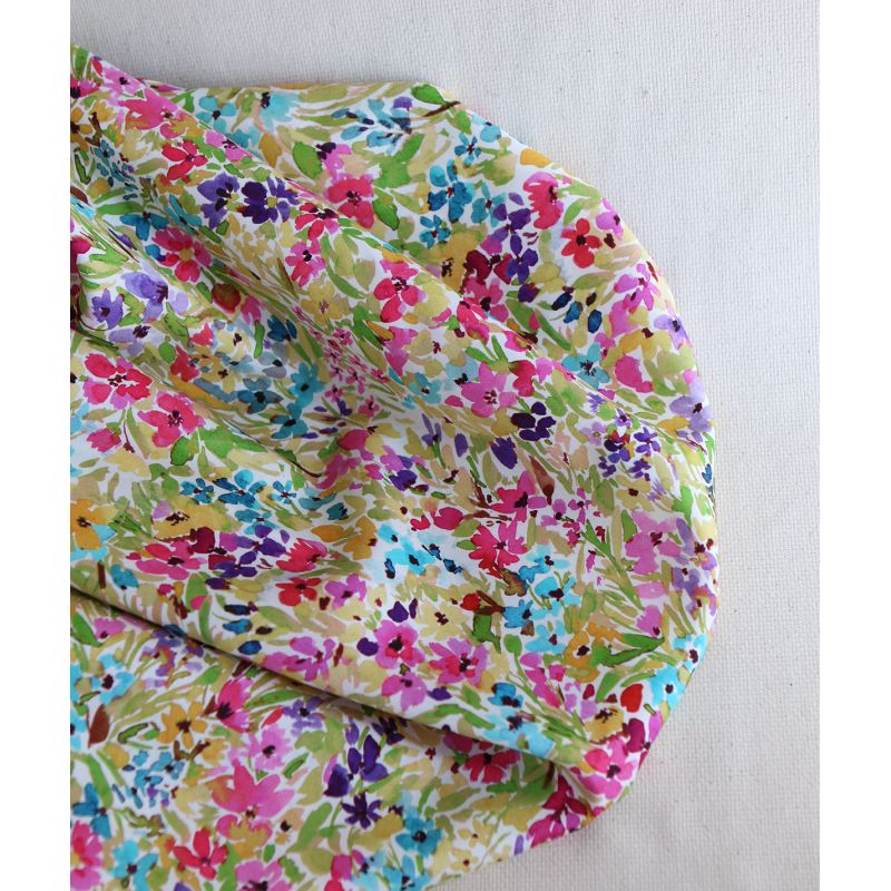 Monica - Coton satiné bio à imprimé fleuri aquarelle