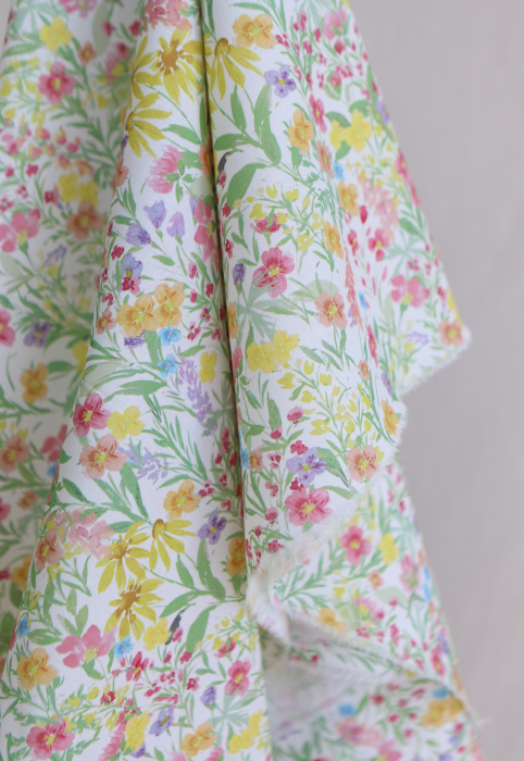 Sephora - Batiste de coton douce à imprimé fleuri aquarelle