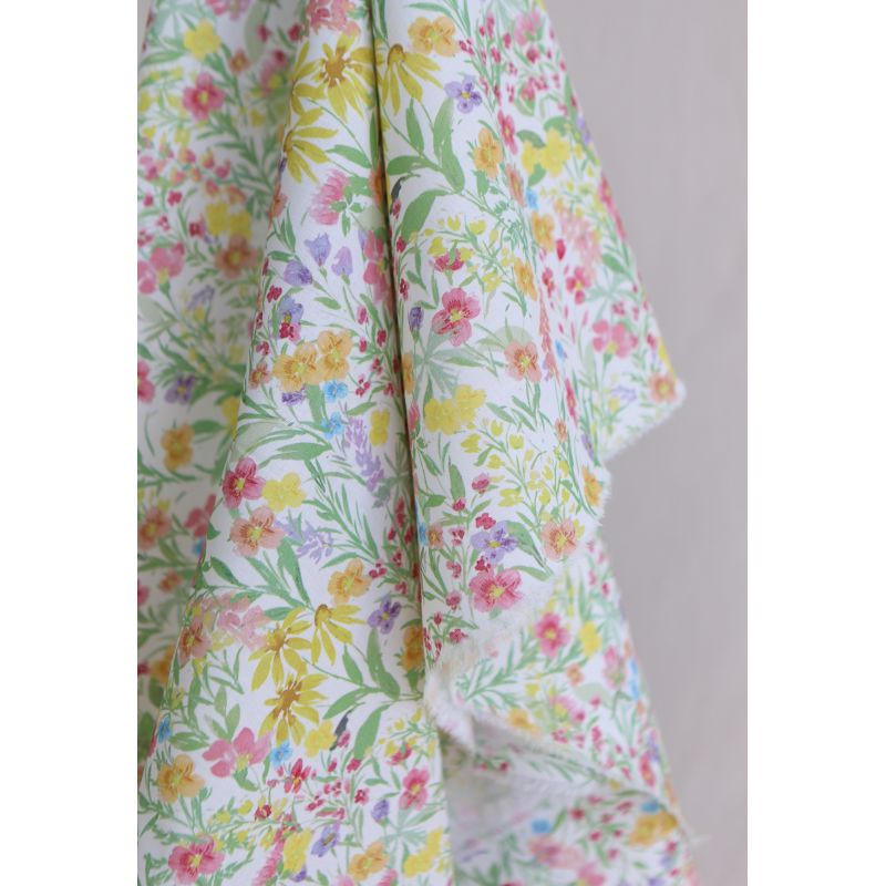 Sephora - Batiste de coton douce à imprimé fleuri aquarelle