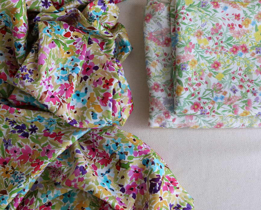 Sephora - Batiste de coton douce à imprimé fleuri aquarelle