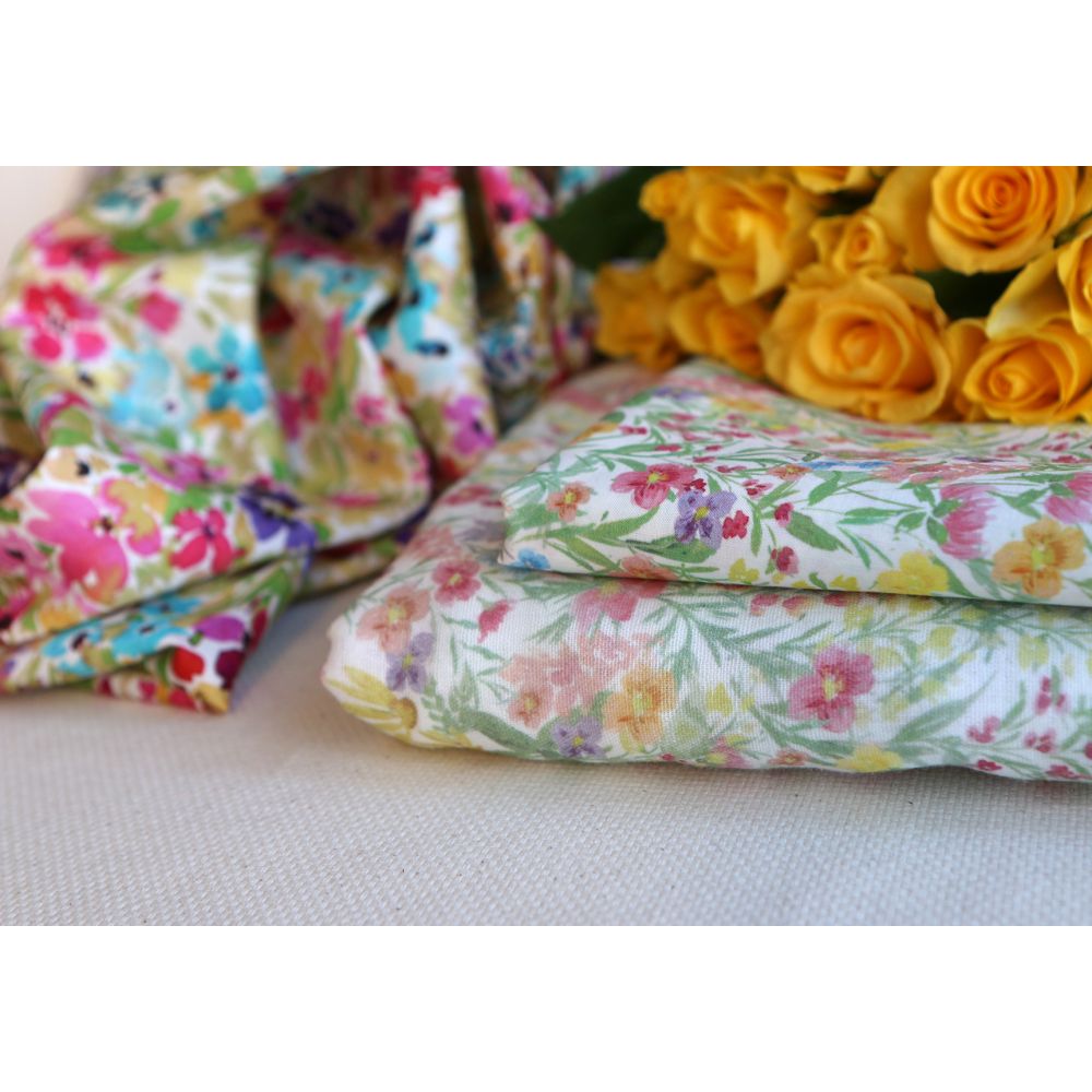 Sephora - Batiste de coton douce à imprimé fleuri aquarelle