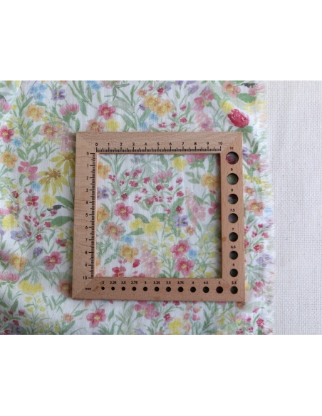 copy of Celine - Double gaze de coton BIO blanc motif fleuri marine / moutarde