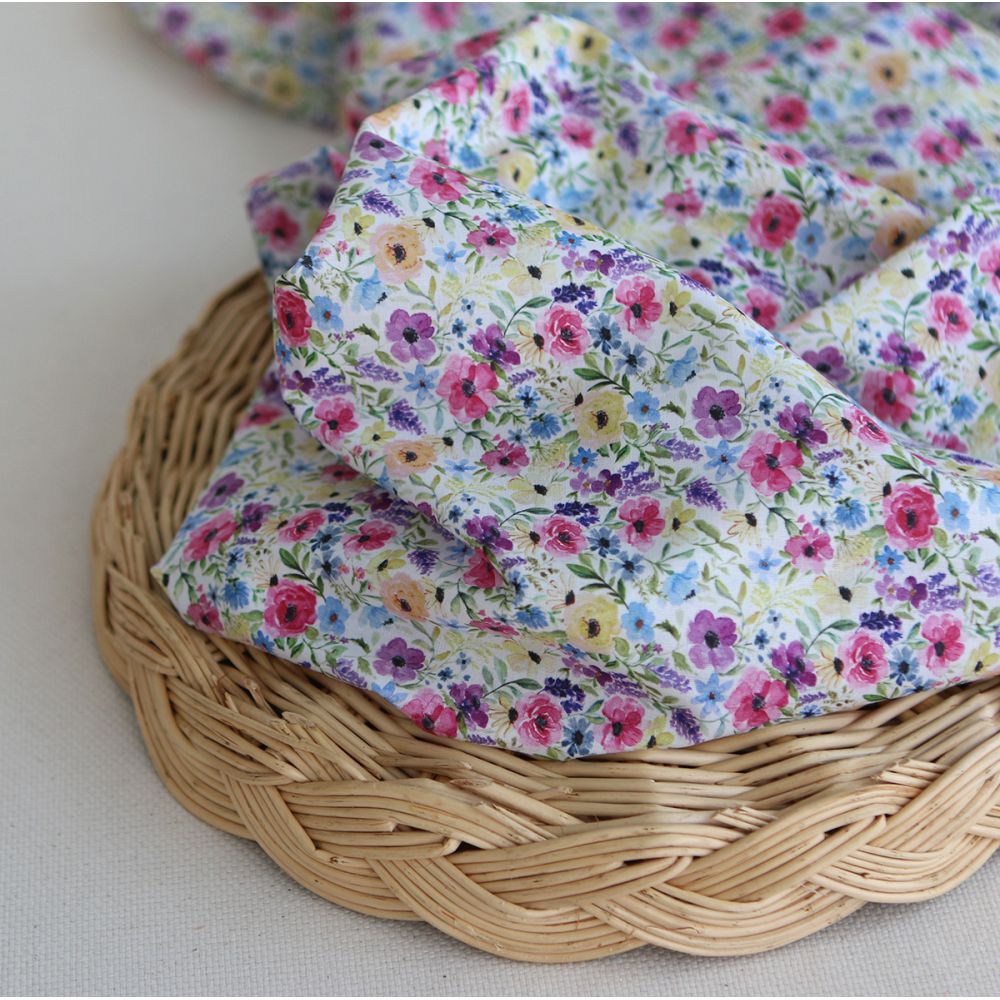 Ruth - Batiste de coton douce à imprimé fleuri aquarelle