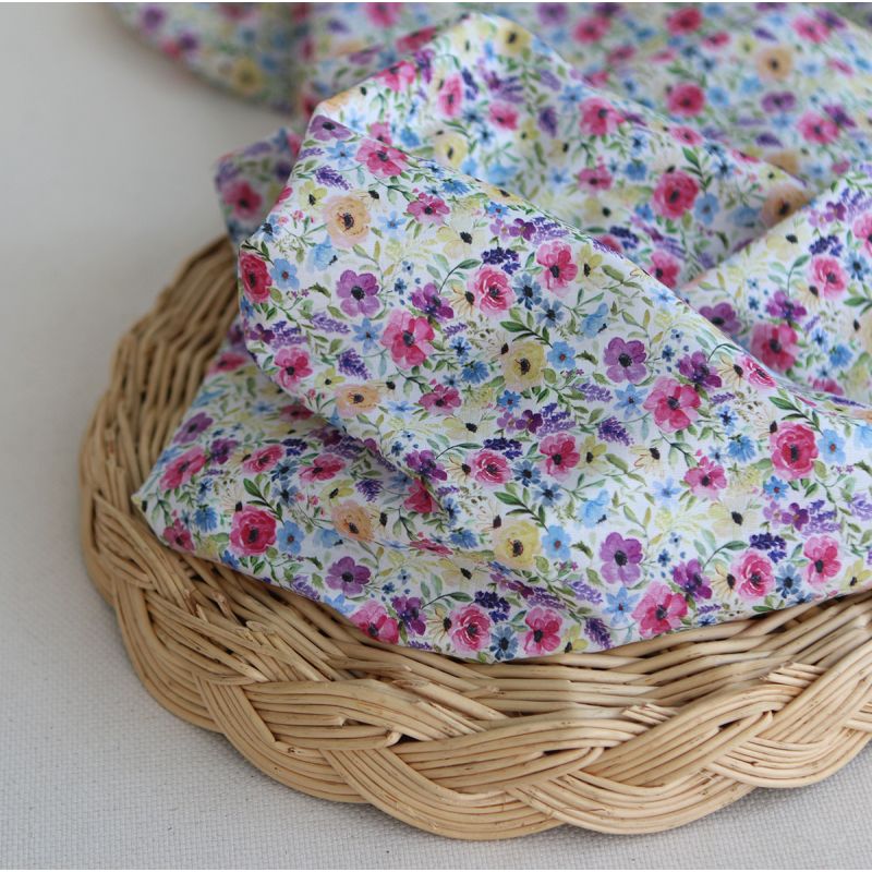 Ruth - Batiste de coton douce à imprimé fleuri aquarelle