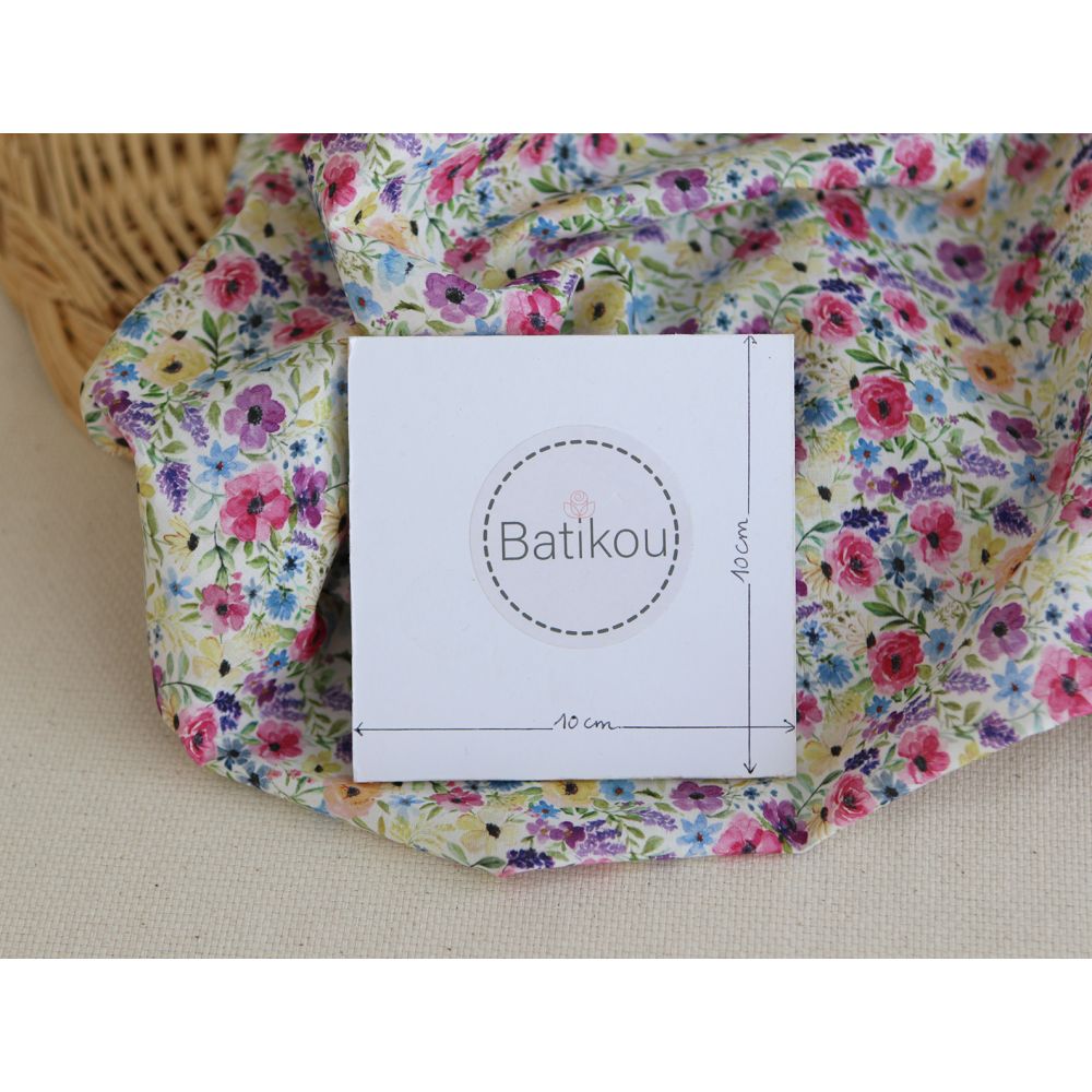 Ruth - Batiste de coton douce à imprimé fleuri aquarelle