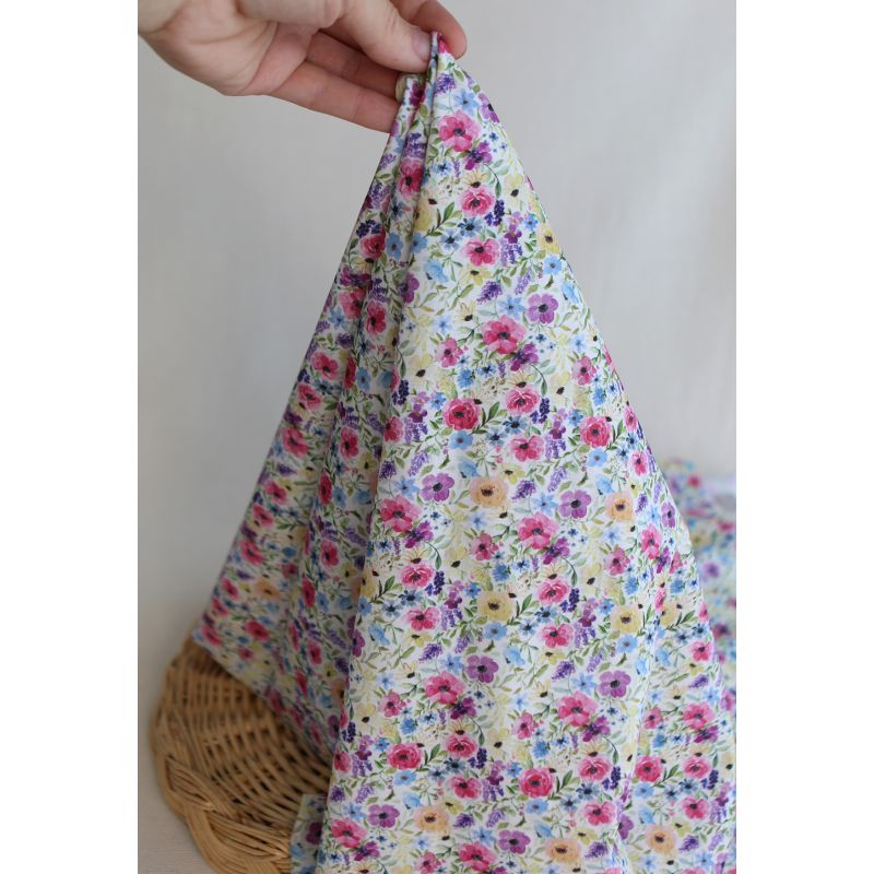 Ruth - Batiste de coton douce à imprimé fleuri aquarelle