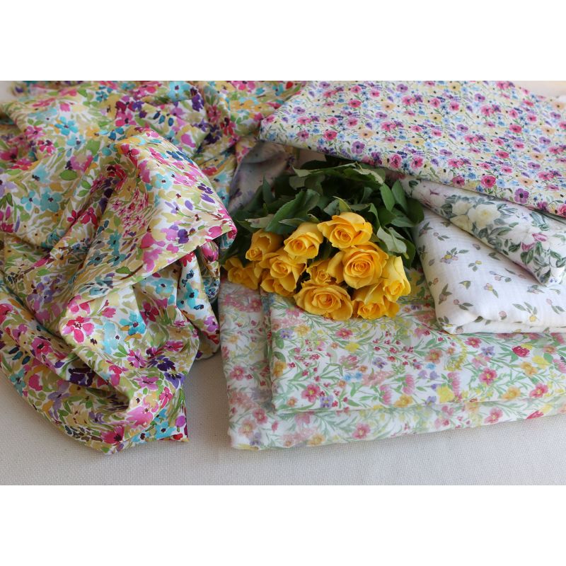 Ruth - Batiste de coton douce à imprimé fleuri aquarelle