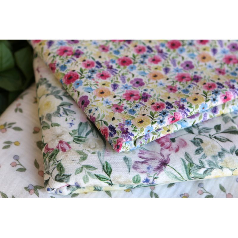 Ruth - Batiste de coton douce à imprimé fleuri aquarelle