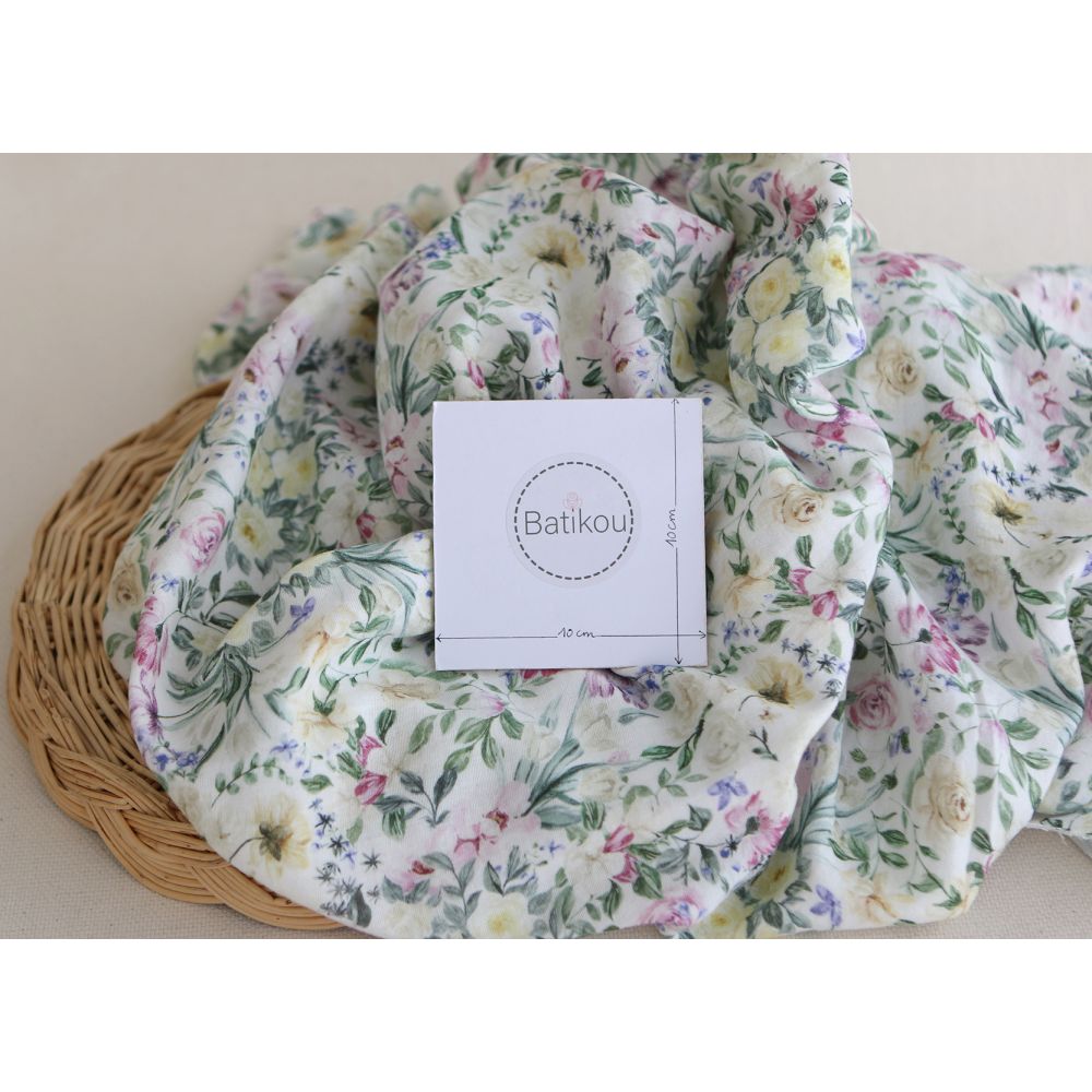 copy of Sephora - Double gaze de coton BIO fleuri aquarelle