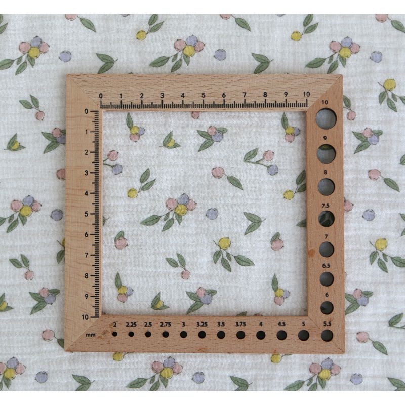 copy of ROZEN - Double gaze de coton BIO blanc motif exclusif bleu cobalt