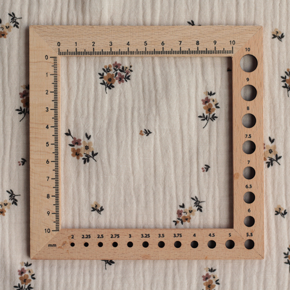 Laure - Double gaze coton BIO motif exclusif cuir fond mastic