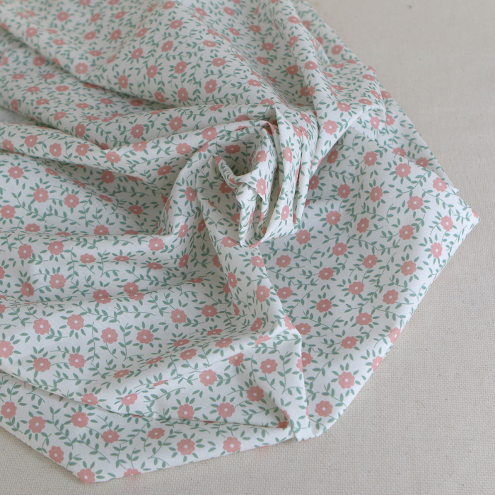 copy of Gaspard - Batiste de coton organique imprimé fleuri fond bleu