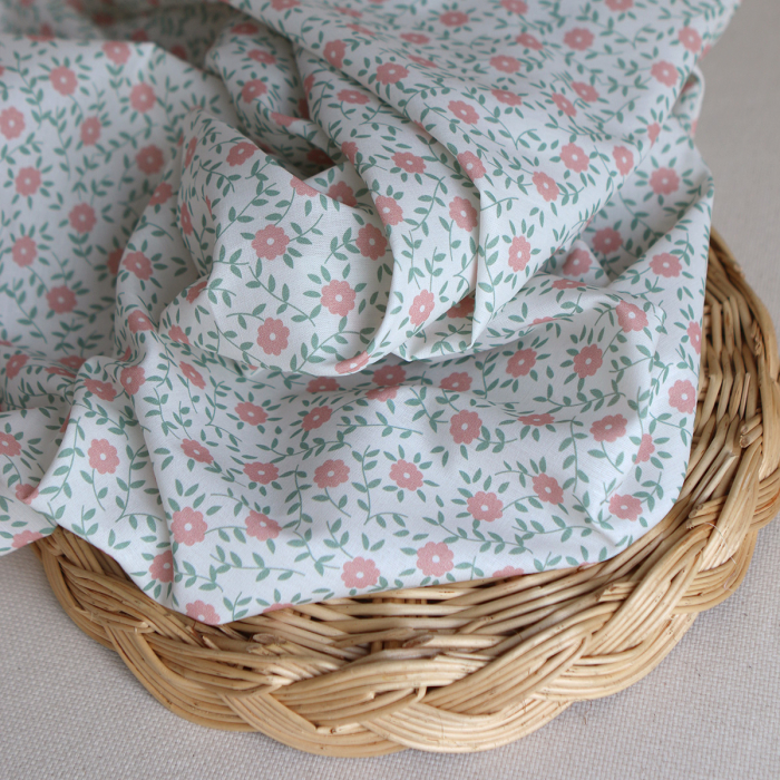 copy of Gaspard - Batiste de coton organique imprimé fleuri fond bleu