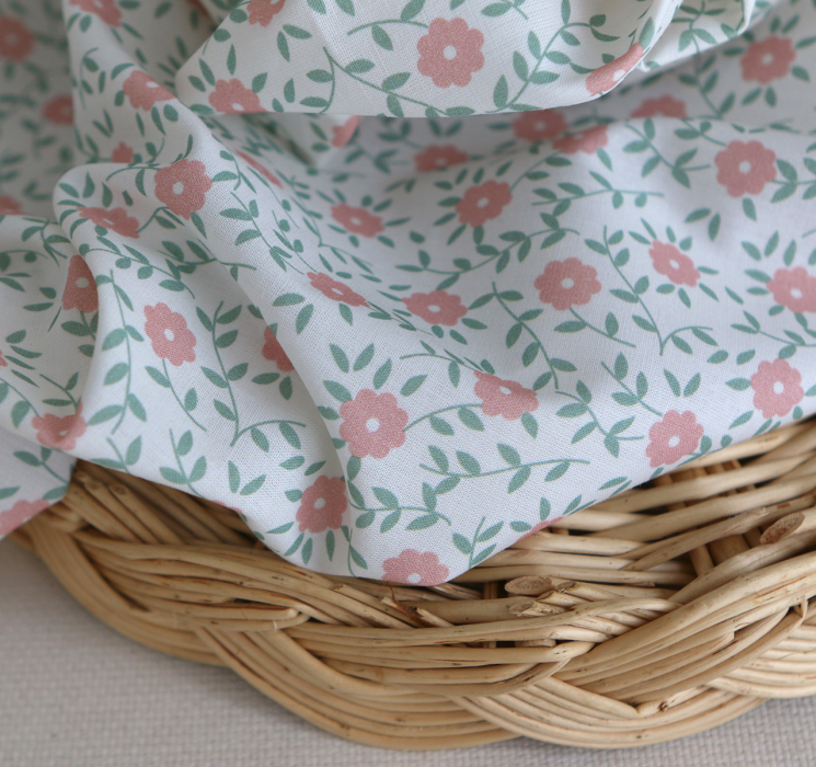 copy of Gaspard - Batiste de coton organique imprimé fleuri fond bleu