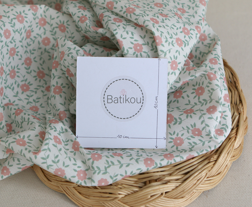 copy of Gaspard - Batiste de coton organique imprimé fleuri fond bleu