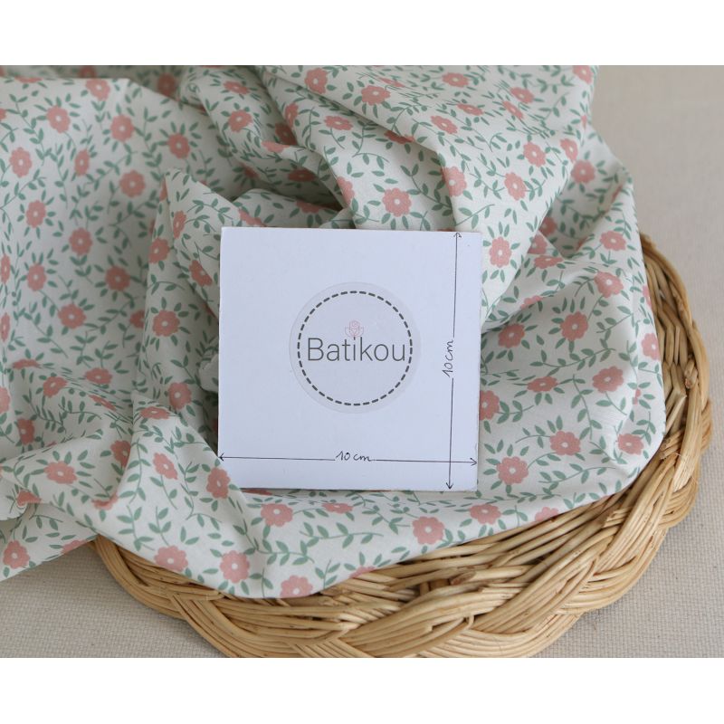 copy of Gaspard - Batiste de coton organique imprimé fleuri fond bleu