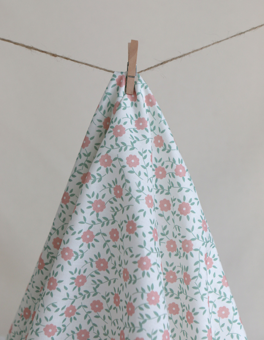 copy of Gaspard - Batiste de coton organique imprimé fleuri fond bleu