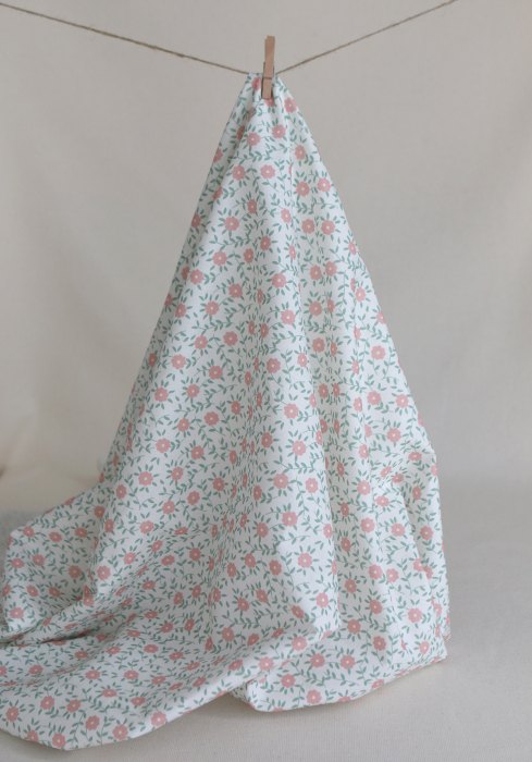 copy of Gaspard - Batiste de coton organique imprimé fleuri fond bleu