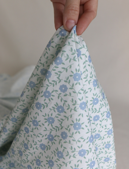 copy of Gaspard - Popeline coton BIO imprimé fleuri corail et sauge