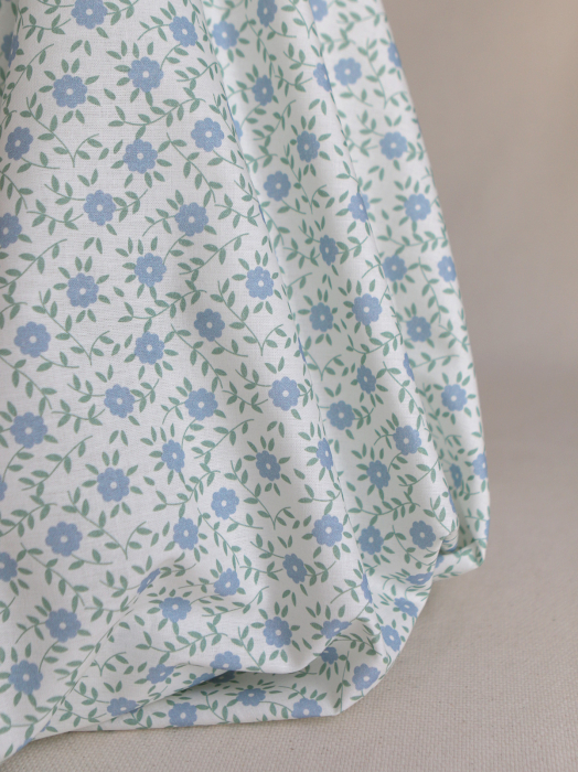 copy of Gaspard - Popeline coton BIO imprimé fleuri corail et sauge