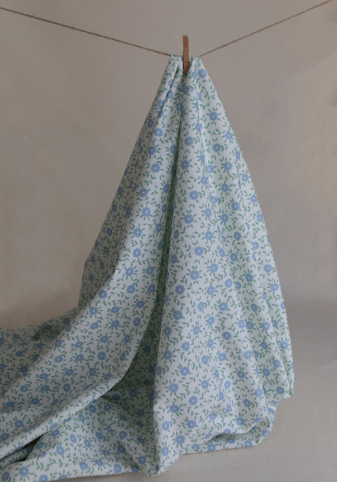 copy of Gaspard - Popeline coton BIO imprimé fleuri corail et sauge