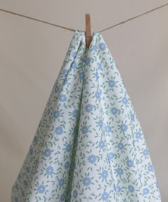 copy of Gaspard - Popeline coton BIO imprimé fleuri corail et sauge