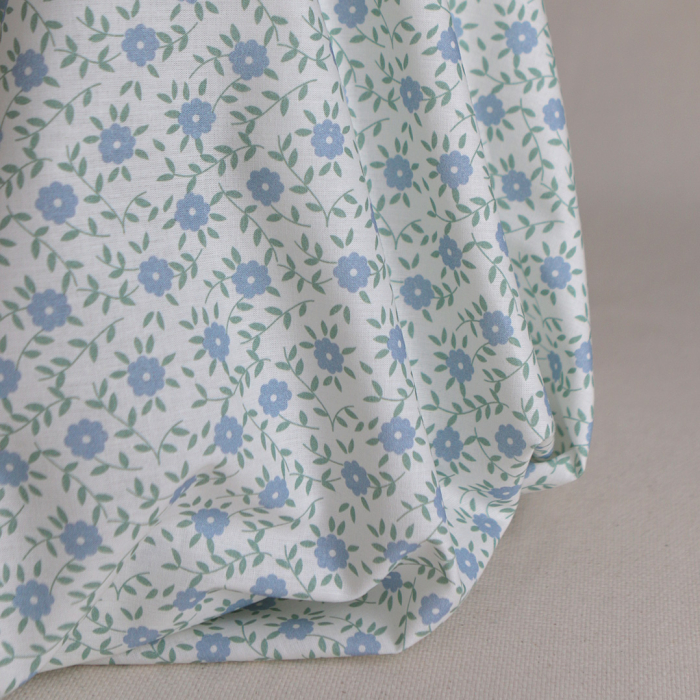 copy of Gaspard - Popeline coton BIO imprimé fleuri corail et sauge