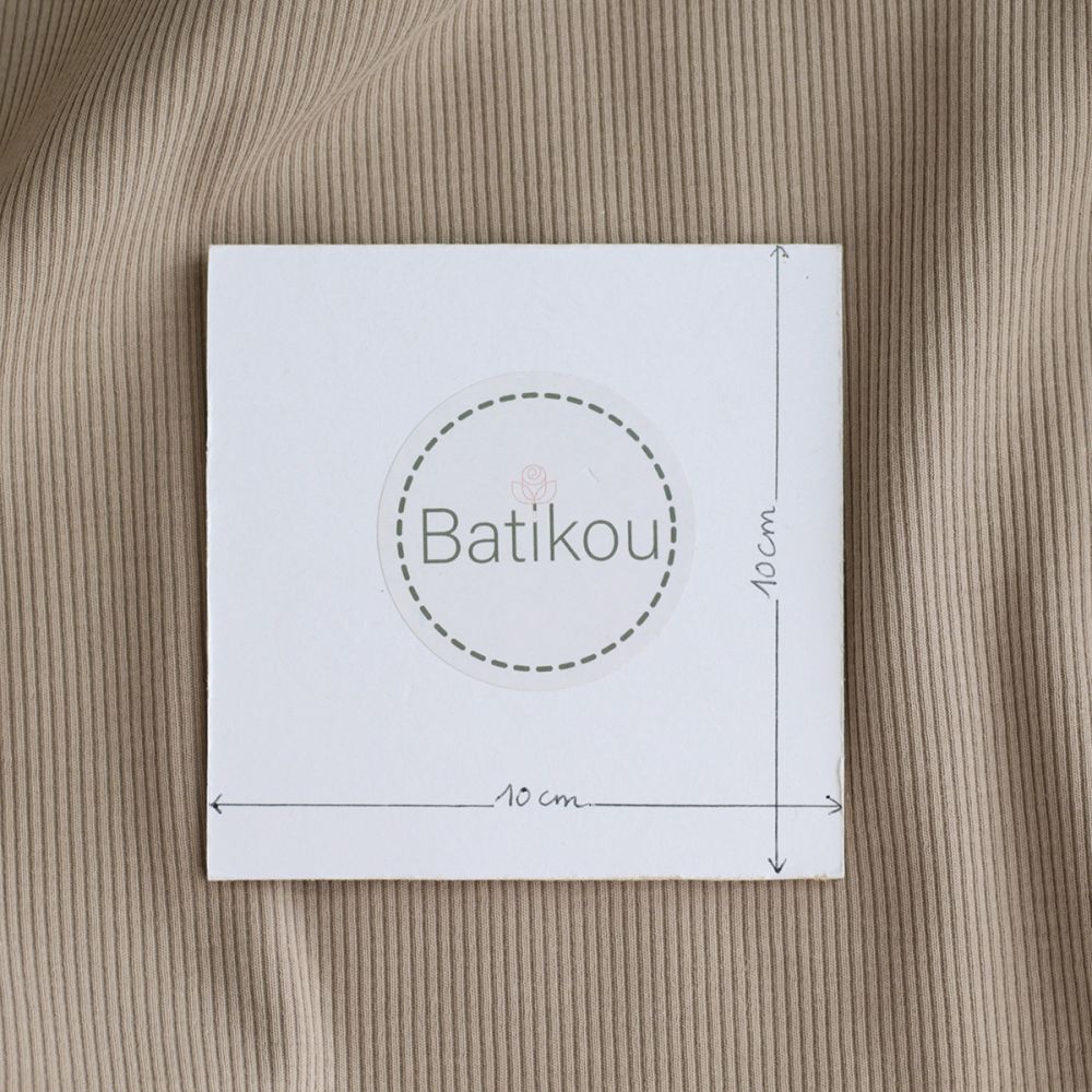 copy of Jersey coton côtes fines coloris taupe